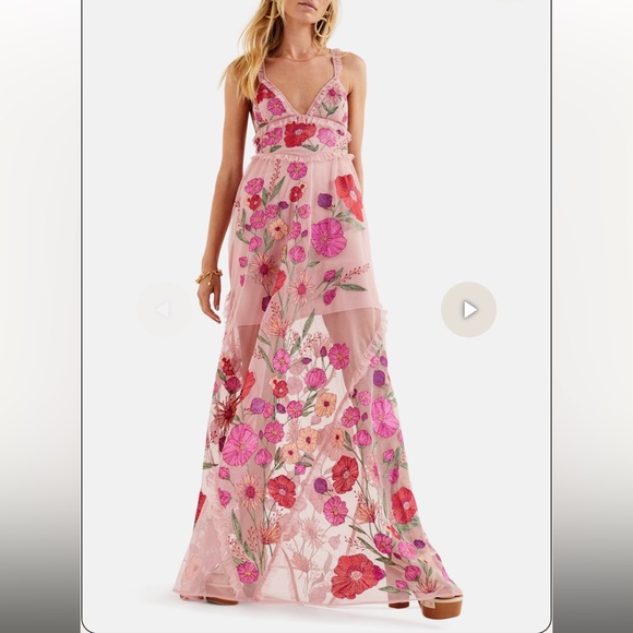 For Love and Lemons - Kaylee Maxi Dress - pink floral - Picture 7 of 9